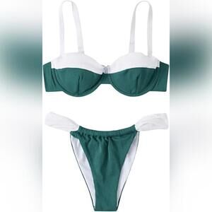 NWT SOLY HUX Color Block Underwire Two Piece Bikini Swimsuit, Medium